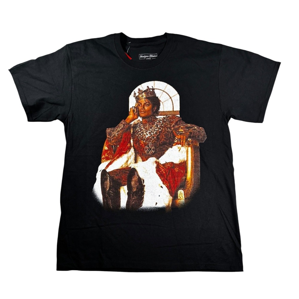 Headgear Classics Michael Jackson King of Pop Graphic T-Shirt Black Large NWT